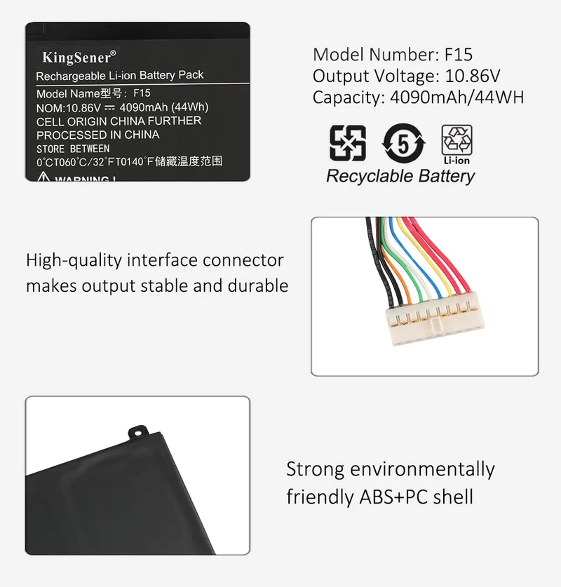 F15 Laptop battery for LG 15U370 for Xiaomai 5 Xiaomai 5 Pro Xiaomai 6S, 6 Pro 10.86V 44Wh 4090mAh | KingSener