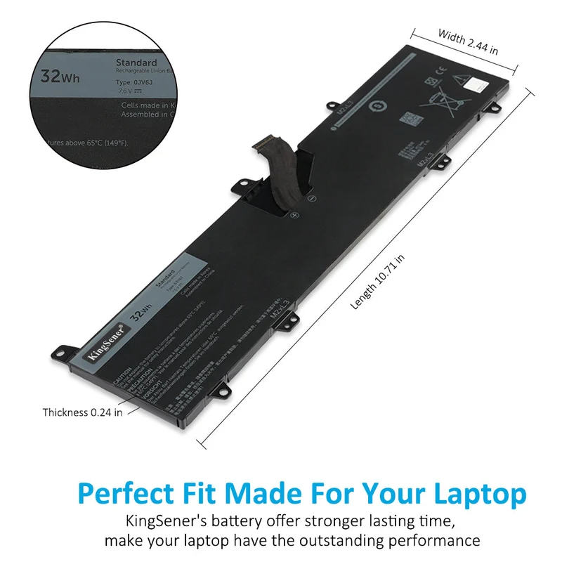 0JV6J Laptop battery For Inspiron 11-3162 11-3164 11-3168 11-3179 11-3162-D1208L 11-3162-D1208R Series 0HH6K9 | KingSener