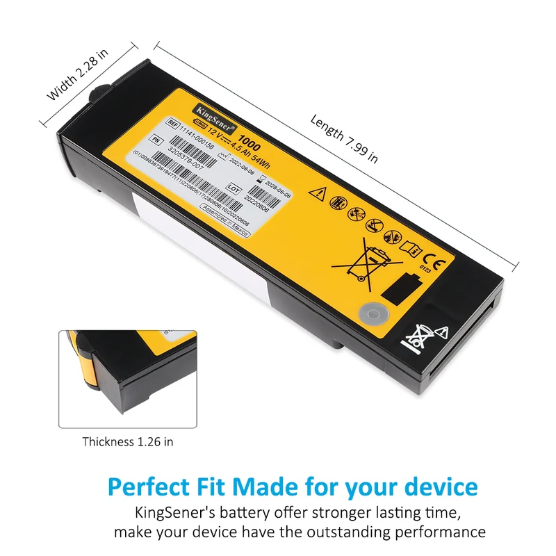 Replacement Battery For Lifepak 1000 AED Battery 11141-000100 11141-000156