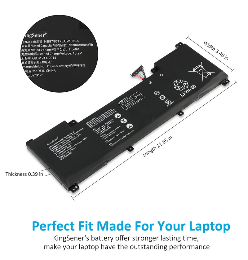 HB9790T7ECW-32A Laptop battery For MateBook 16 CREM-WFD9 CREM-WFG9 CREM-WXX9 CREMW-WFD9 84WH | KingSener