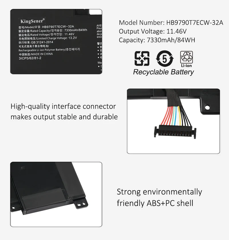 HB9790T7ECW-32A Laptop battery For MateBook 16 CREM-WFD9 CREM-WFG9 CREM-WXX9 CREMW-WFD9 84WH | KingSener