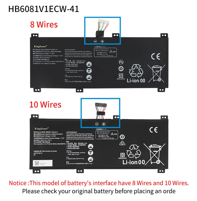 Rechargeable Li-ion Battery For Huawei MateBook D16 Series HLYL-WFP9 HLY-W19R HLY-W19RL 15.28V 3665mAh