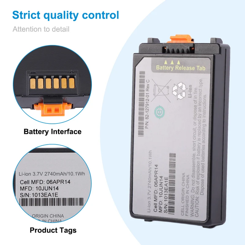 Motorola Symbol MC3000 MC3100 MC3190 Battery 82-127912-01 2740mAh