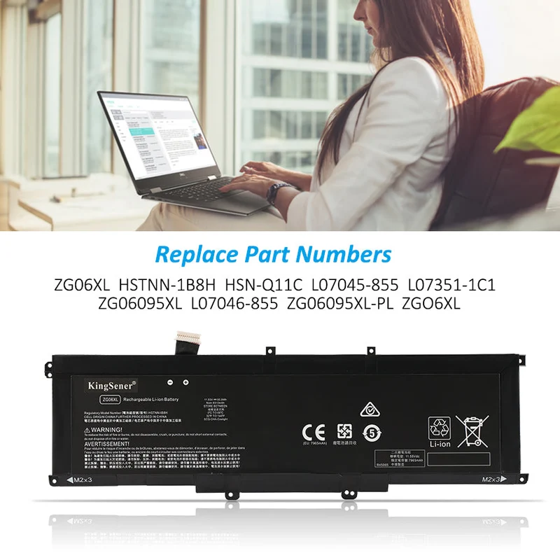 Replacement Li-ion Battery For HP EliteBook 1050 G1 Series 11.55V 8310mAh