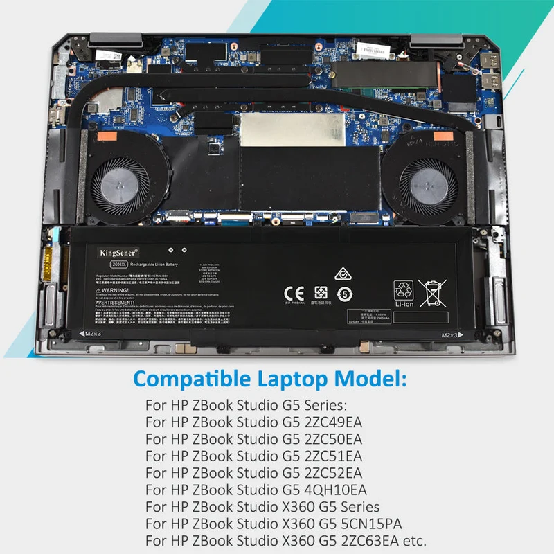 Replacement Li-ion Battery For HP EliteBook 1050 G1 Series 11.55V 8310mAh