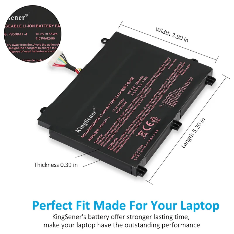 Laptop Battery For HASEE KINGBOOK T96E KINGBOOK T97 15.2V 55WH