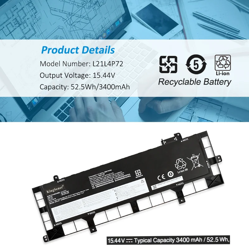 Battery For Lenovo L21L4P72 L21C4P72 L21D4P73 15.44V 52.5Wh