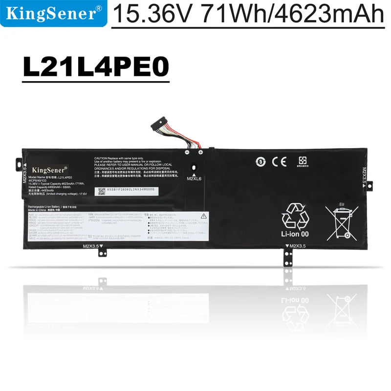 Rechargeable Li-ion Battery For Lenovo L21M4PE3 SB11F38368 5B11F38367 15.36V 71Wh