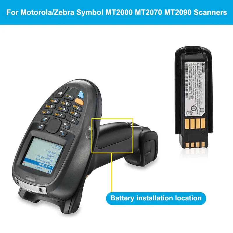 For Motorola/Symbol MT2000, MT2070, and MT2090 Barcode Scanners Rechargeable Li-ion Battery 2400mAh