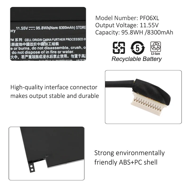 HP Omen 17-w200 Replacement Battery | High-Capacity 11.55V 6150mAh | Compatible with 17t/17-w200no Models