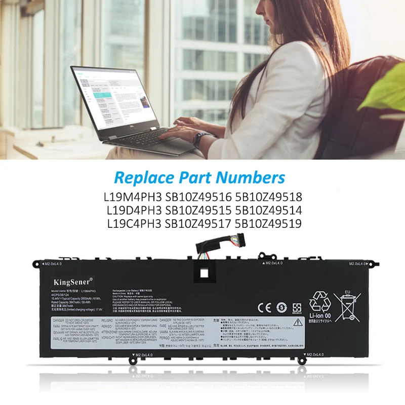 L19M4PH3 Laptop Battery For Lenovo Ideapad Yoga Slim 7 Pro-14ARH5 Pro-14ITL5 Series | KingSener