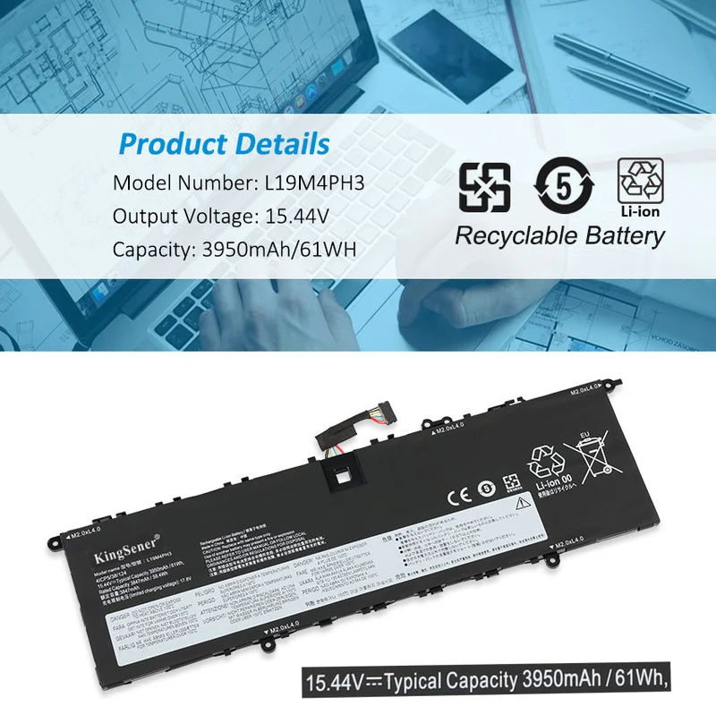 L19M4PH3 Laptop Battery For Lenovo Ideapad Yoga Slim 7 Pro-14ARH5 Pro-14ITL5 Series | KingSener
