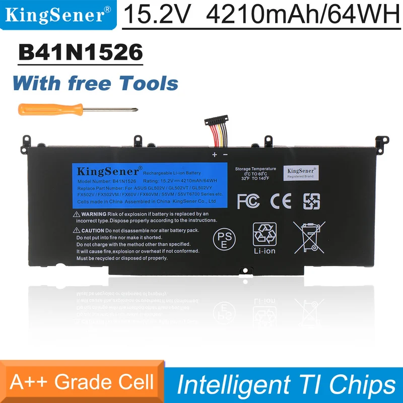 Asus ROG Strix GL502VT GL502VM S5VT6700 Battery B41N1526 15.2V 64Wh
