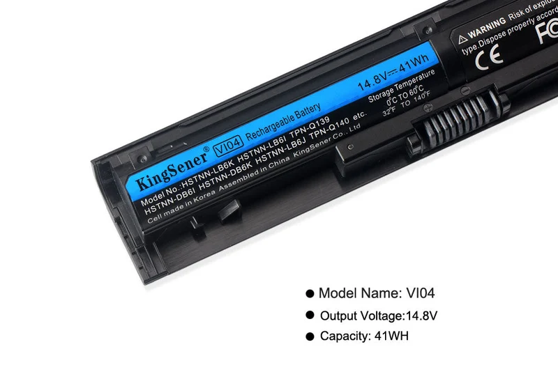 VI04 VIO4 Laptop Battery for HP ProBook 440 450 G2 Envy 14 Pavilion 15 17 — 41Wh 14.8V