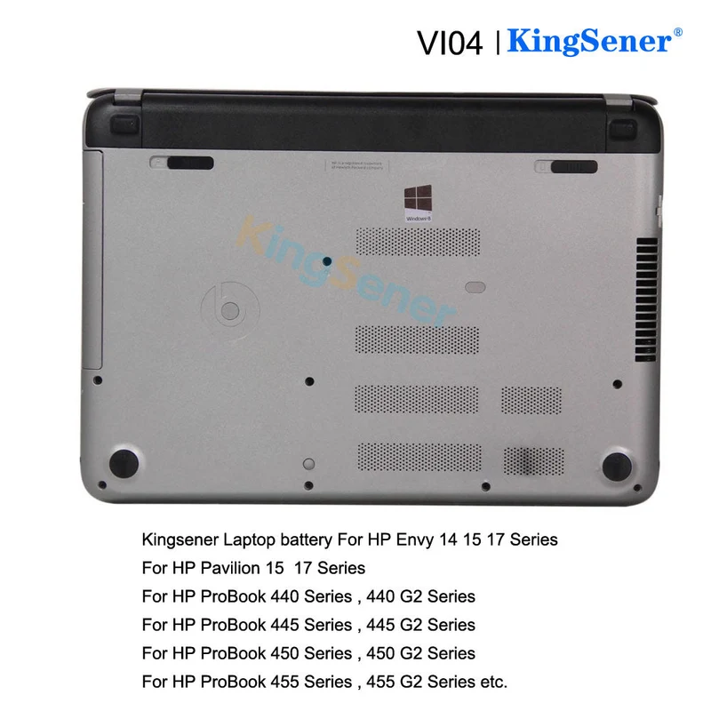 VI04 VIO4 Laptop Battery for HP ProBook 440 450 G2 Envy 14 Pavilion 15 17 — 41Wh 14.8V