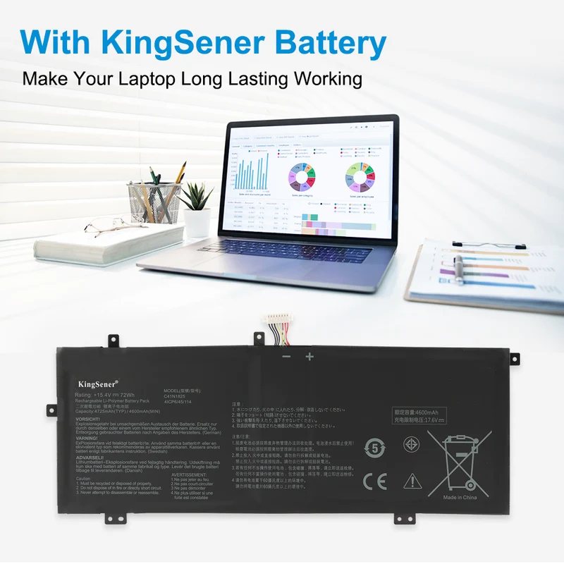 C41N1825 Replacement Battery For ASUS ADOL I403FA For VivoBook 14 Series 15.4V 72WH | KingSener