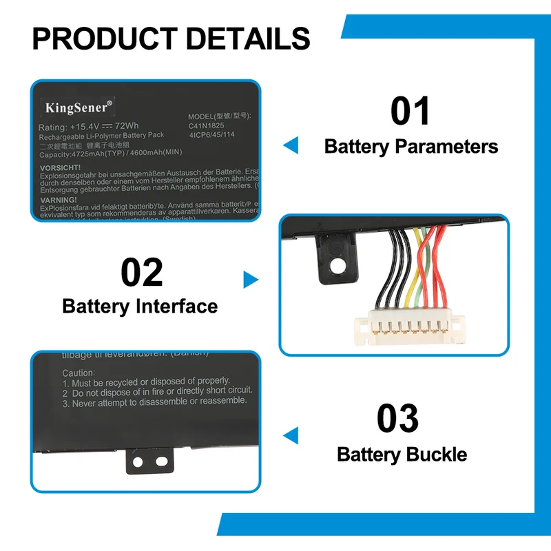 C41N1825 Replacement Battery For ASUS ADOL I403FA For VivoBook 14 Series 15.4V 72WH | KingSener
