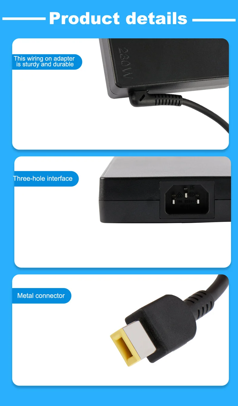 20V 11.5A 230W USB Type-C AC Adapter For Lenovo Yoga A940, For Y9000K Y520-15 Series
