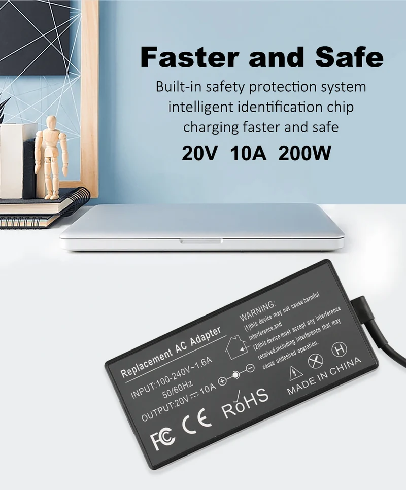 20V 10A 200W 6.0X3.7mm AC Adapter For ASUS ROG Zephyrus G15 For TUF Dash F15 Series