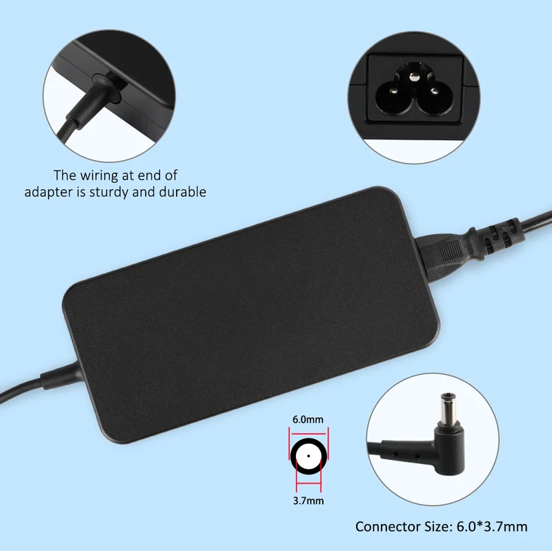 19.5V 9.23A 180W 6.0X3.7mm AC Adapter For ASUS ROG Zephyrus G14 GA401 GA502 Series