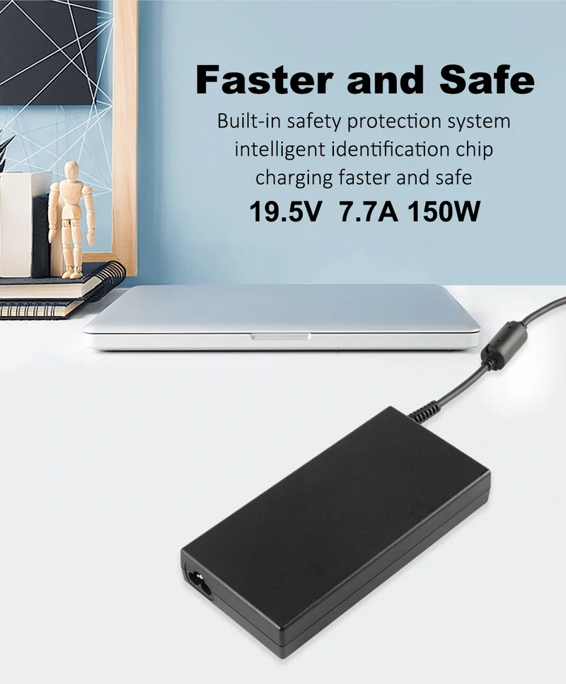 19.5V 7.7A 150W 4.5X3.0mm AC Adapter Laptop Charger For HP Laptop 15 17, For Gaming Pavilion 17 Series