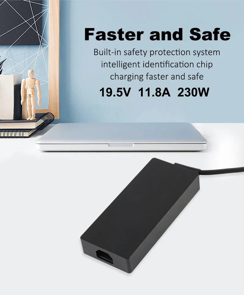 19.5V 11.8A 230W USB Type-C AC Adapter For Razer Blade 14 15 17 Pro Series