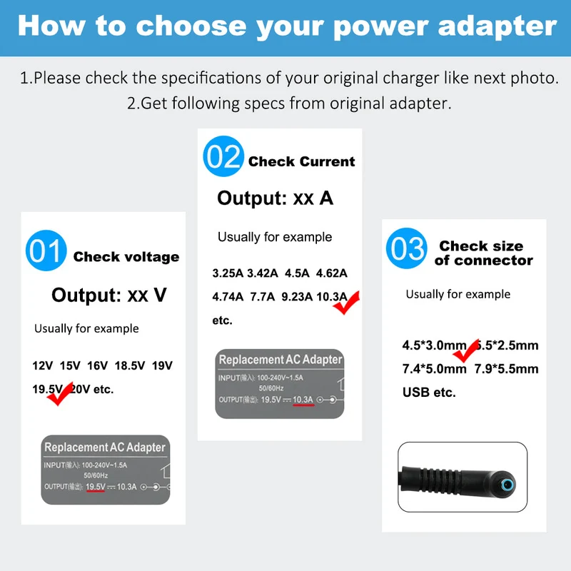 19.5V 10.3A 200W 4.5X3.0mm AC For HP Power Adapter Pavilion Gaming 15 16 17 Series