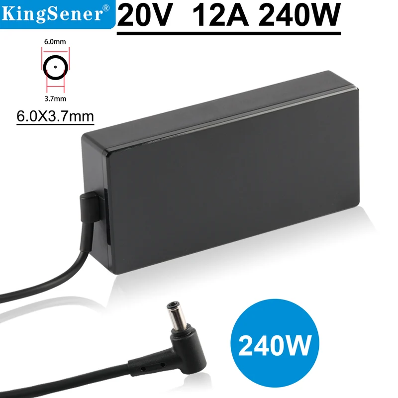 20V 12A 240W 6.0X3.7mm AC Adapter For ASUS ROG Strix G15 G17, For Scar 15 17 Series