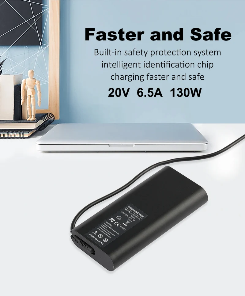 20V 6.5A 130W USB Type-C AC Adapter Laptop Charger For Dell Latitude 7370 For XPS 15 17 series