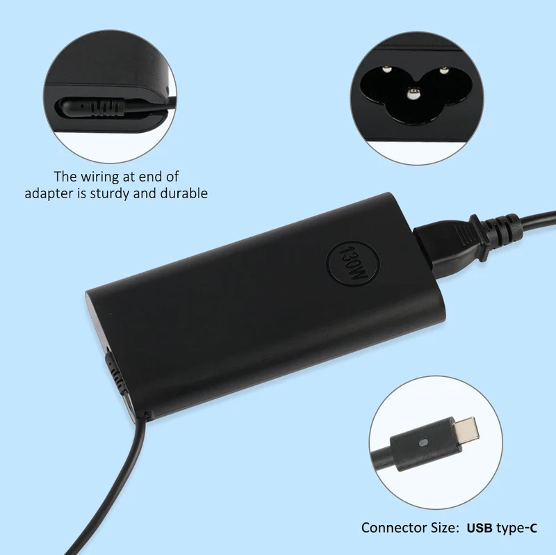 20V 6.5A 130W USB Type-C Laptop Power Adapter For DELL Precision 5770 3550 series AC Adapter