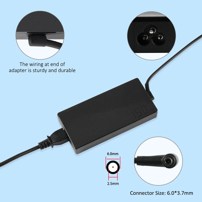 20V 7.5A 150W 6.0X3.7mm AC Adapter For ASUS ROG G531GT For Scar III For Strix G15 Series