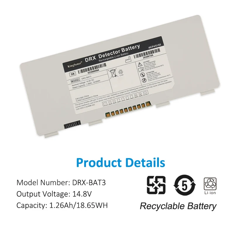 Replacement Battery For DRX Detector Carestream NDT Detector DRX-BAT3 18.65WH 14.8V