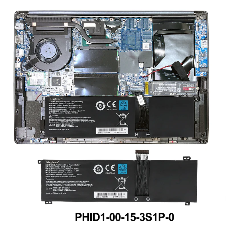 PHID1-00-15-3S1P-0 Replacement Battery For MECHREVO F1 Schenker 14 Adata 14 Series 11.61V 53WH | KingSener