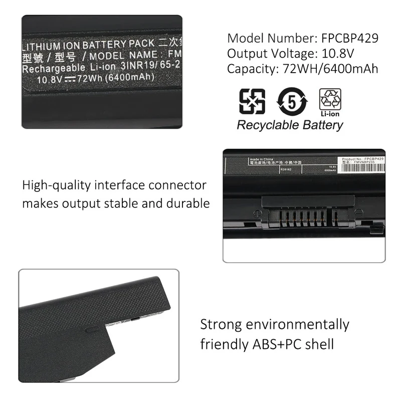 Fujitsu LifeBook A544 E754 S904 Battery Replacement FPCBP429 72Wh