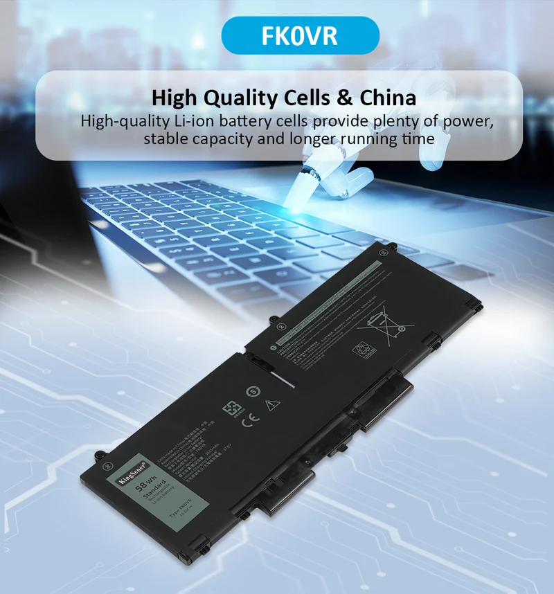 FK0VR Replacement Battery For Dell precision 3570 P133G P134G P135G Latitude 5330 5430 7330 7430 Series | KingSener