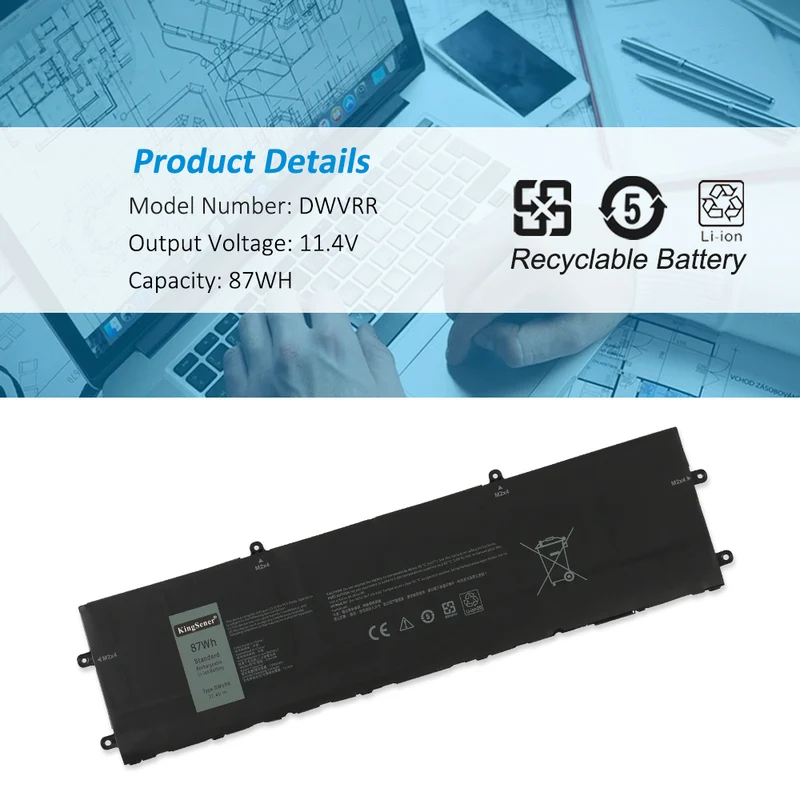 DWVRR Replacement Battery For Dell Alienware X15 X17 Series 11.4V 87Wh