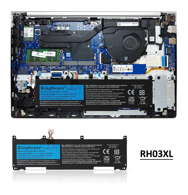 RH03XL Battery For HP ProBook 430 440 450 G8 Zhan 66 Pro 14 G4 45Wh