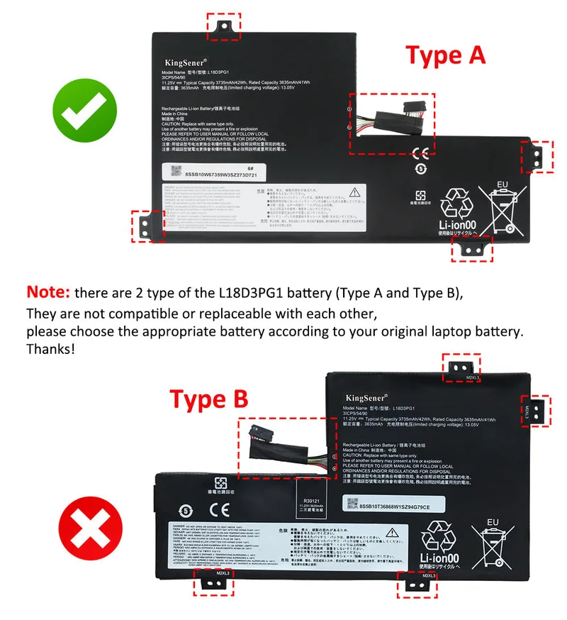 L17M3PB0 Battery for Lenovo 100E 300E 500E Chromebook 2nd Gen — 42Wh 11.25V