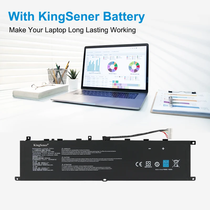 BTY-M6M 99.99WH Laptop BatteryFor MSI WS66 10TMT-207US Series | KingSener