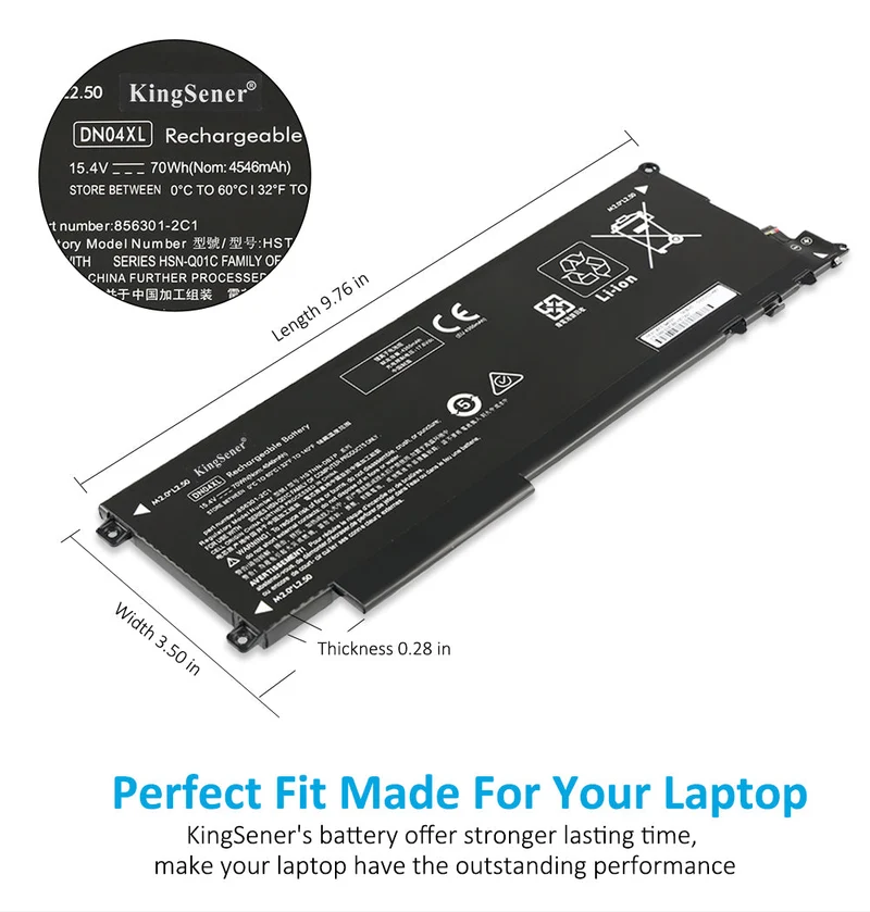 DN04XL Laptop Battery for HP ZBook X2 G4 3XT78UT 3YF75UT 3TP54UT 3JY49UT Series 856301-2C1 856543-855 856843-850 856843-855 HSTNN-DB7P | KingSener