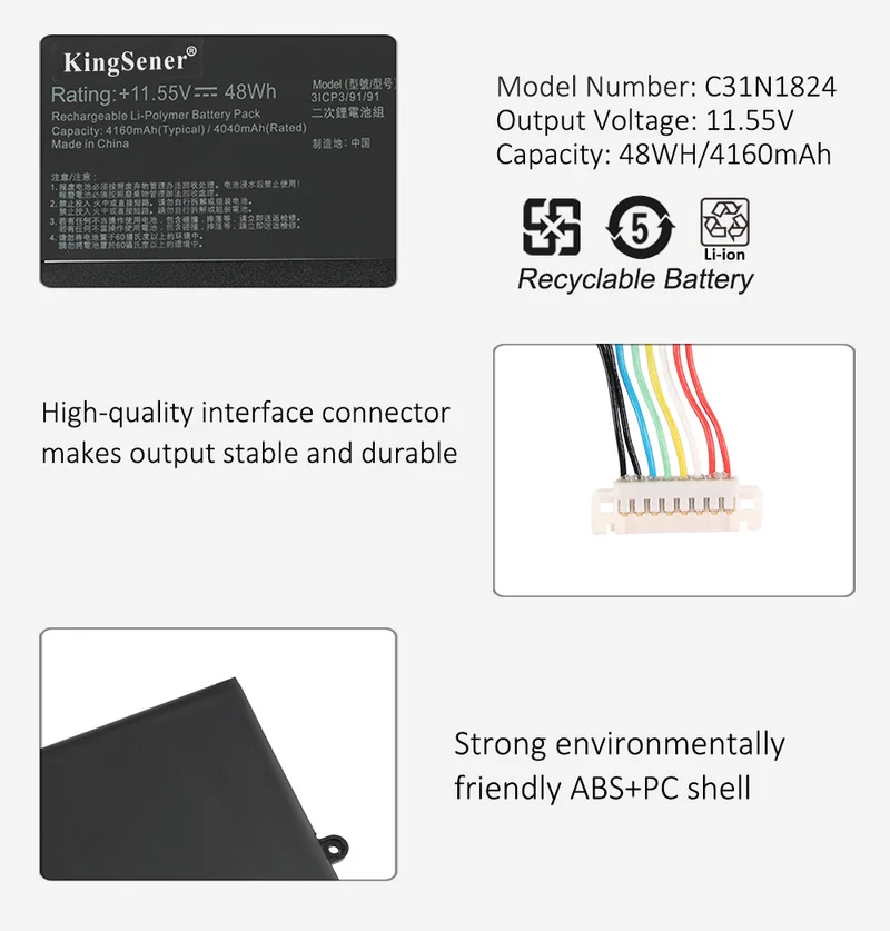 C31N1824 48WH Laptop Battery For ASUS Chromebook Flip C434 Series | KingSener