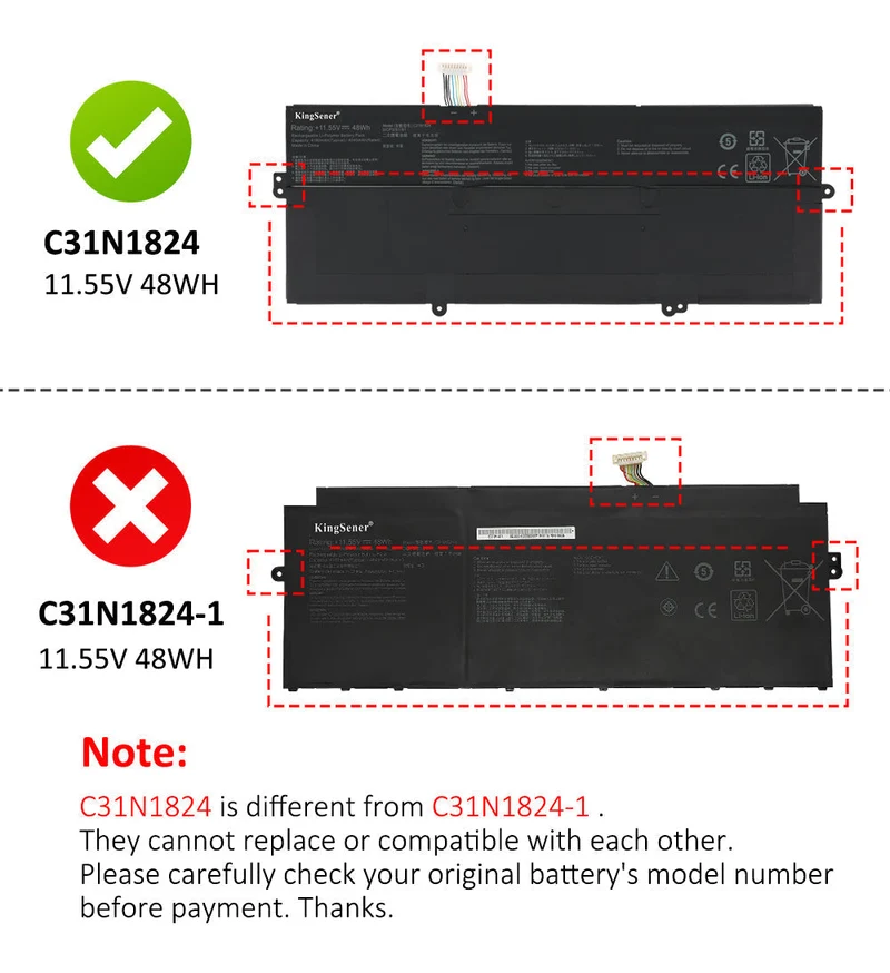 C31N1824 3ICP3/91/91 Laptop Battery For ASUS Chromebook Flip C434T Series | KingSener