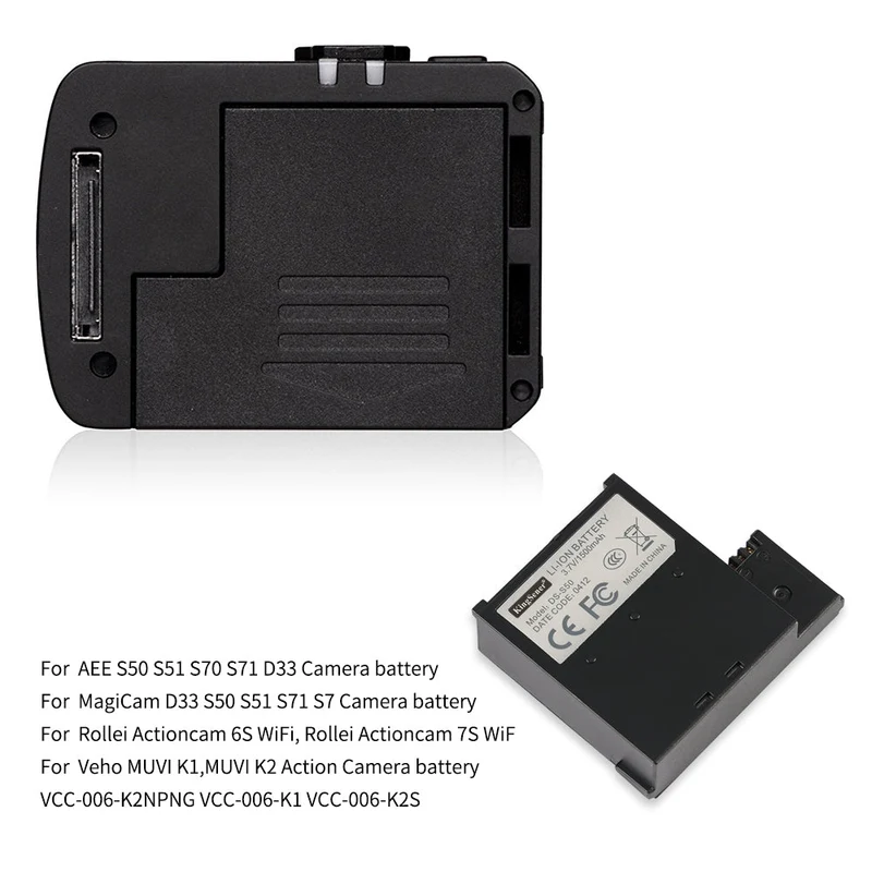 DS-S50 Li-ion Battery for Veho MUVI K1 MUVI K2 Action Camera