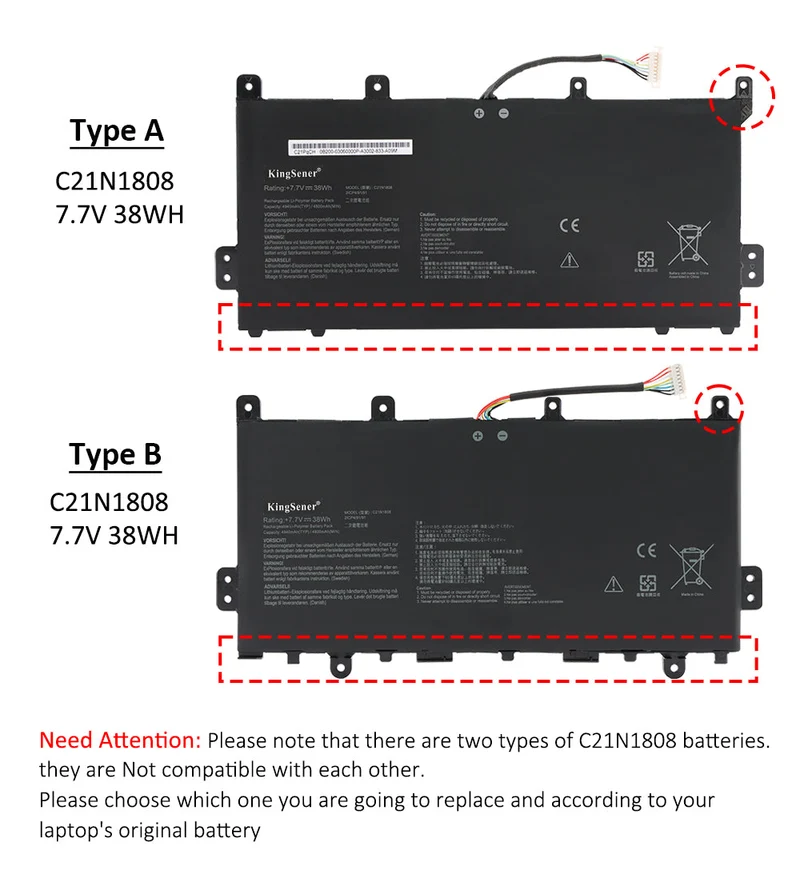 C21N1808 Laptop Battery For Asus Chromebook C523NA C523NA-A20007 Series | KingSener
