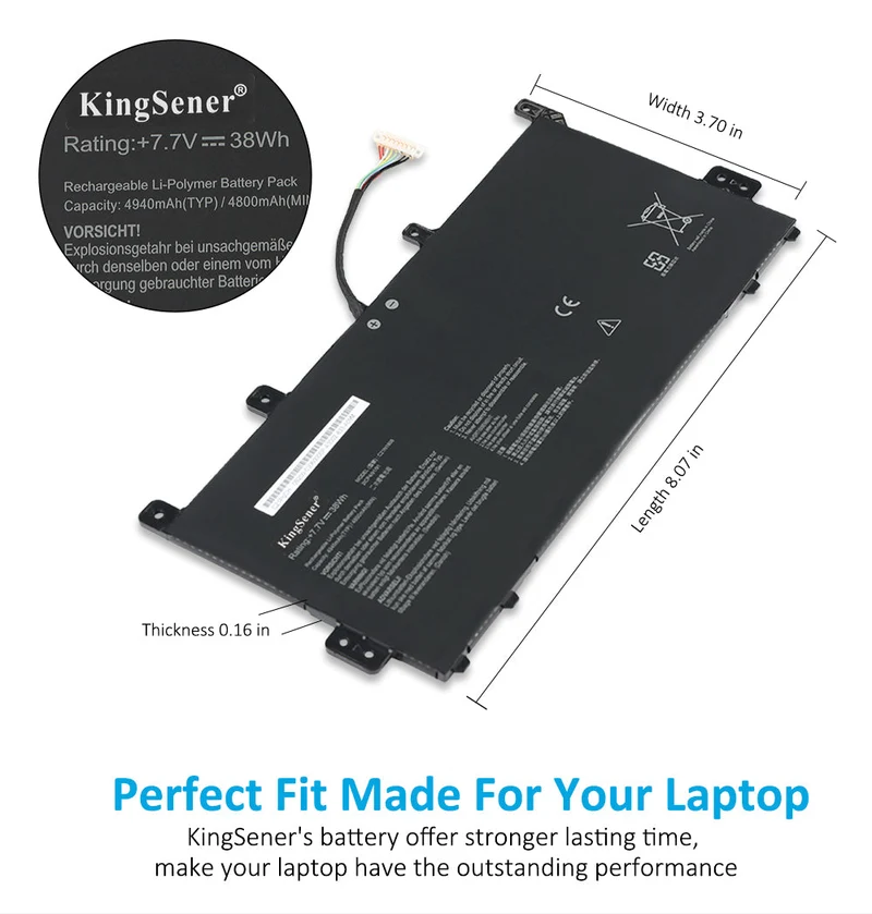 38WH C21N1808 0B200-03060000 Laptop Battery For Asus Chromebook C423NA Series | KingSener