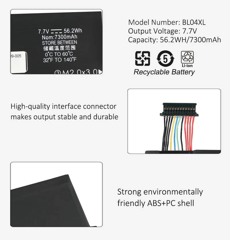 BL04XL Laptop Battery For HP EliteBook X360 1040 G5 G6 Series HSTNN-UB7N HSTNN-DB8M L07041-855 L07353-2C1 L07353-241 L07353-541 7.7V 56.2Wh | KingSener