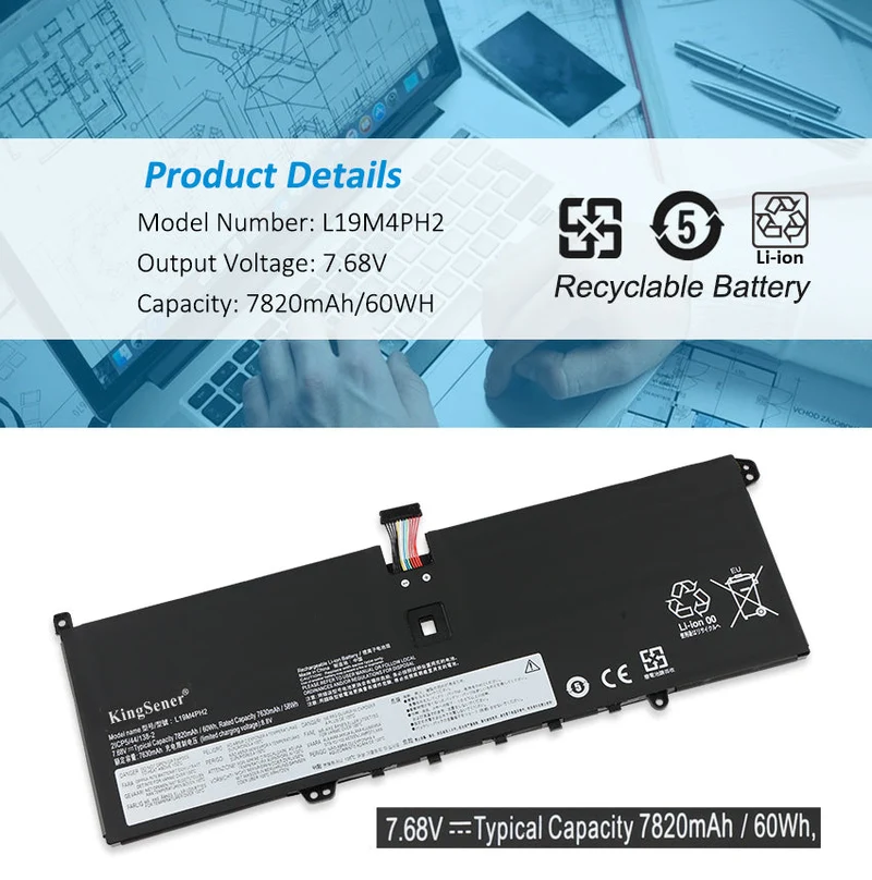 L19M4PH2 L19C4PH2 Laptop Battery For Lenovo Ideapad Yoga 9i (14) 9-14ITL5 82BG Yoga Pro 14c ITL 20215B10Z33896 5B10Z33895 SB10Z33898 | KingSener