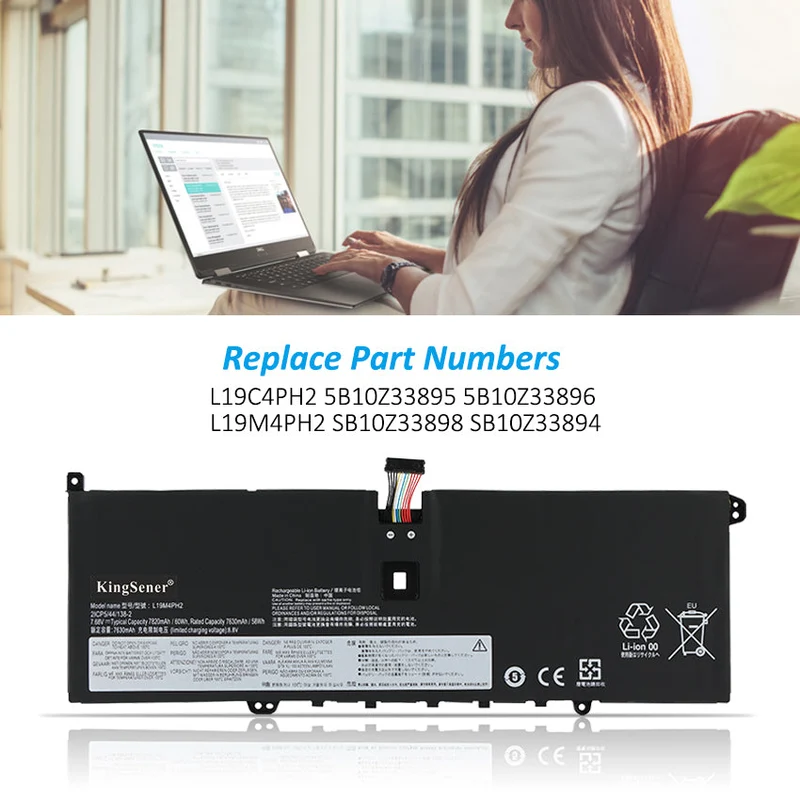 L19M4PH2 L19C4PH2 Laptop Battery For Lenovo Ideapad Yoga 9i (14) 9-14ITL5 82BG Yoga Pro 14c ITL 20215B10Z33896 5B10Z33895 SB10Z33898 | KingSener
