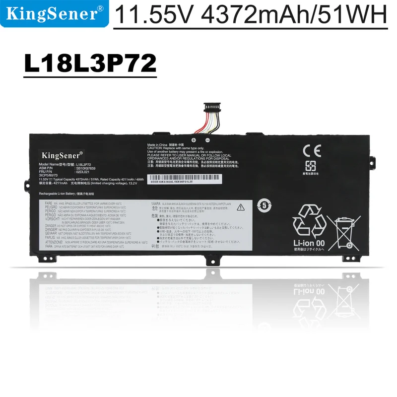 L18L3P72 Laptop Battery For Lenovo ThinkPad X13 Yoga 1st Gen ThinkPad X390 Yoga Series | KingSener