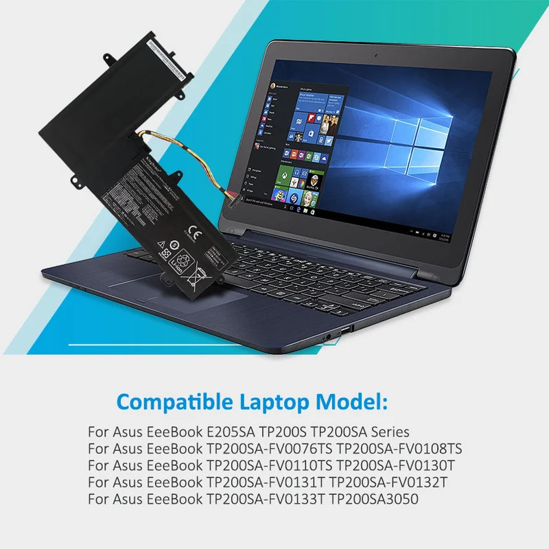 C21N1504 38WH Laptop Battery For Asus EeeBook E205SA TP200S TP200SA Series | KingSener